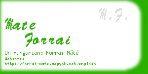 mate forrai business card